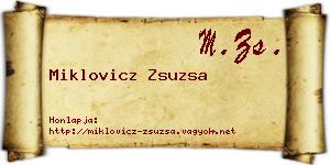 Miklovicz Zsuzsa névjegykártya